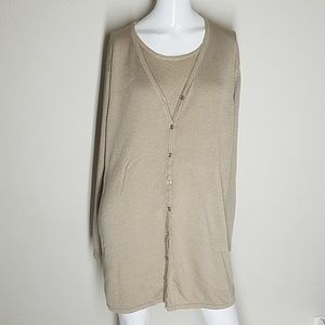 Sag Harbor Woman Cardigan Sweater Top Size 1X Gold